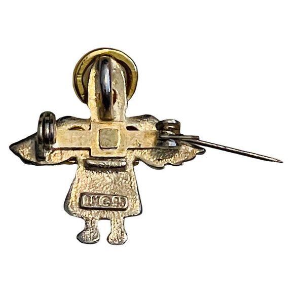 10/$25🦋 Vintage IMO 1995 Silver & Gold Two-Tone Guardian Angel Pin - Picture 13 of 14